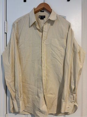 Haberdashery Shirting By J, Crew mens Yellow Striped large Classicore careercore